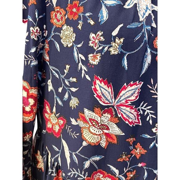 Old Navy Swing Dress Womens Small Blue Floral Soft Woven Keyhole Cottage Prairie - Picture 10 of 11